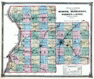 Mercer, Henderson, Warren and Knox Counties Map, Illinois State Atlas 1875